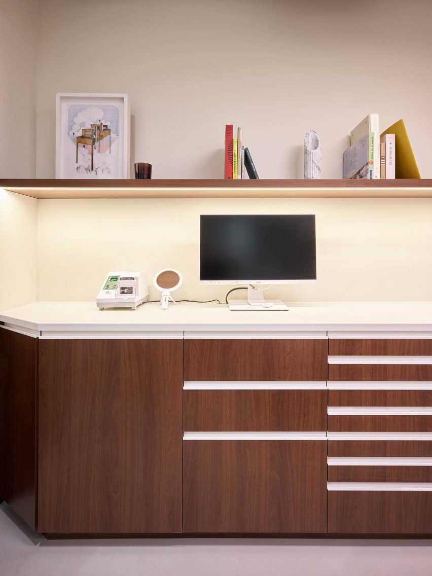 Dental equipment on a wooden countertop