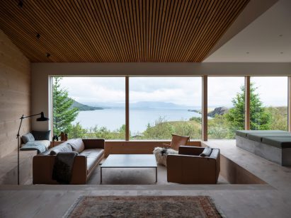 This lookbook features living rooms with wood