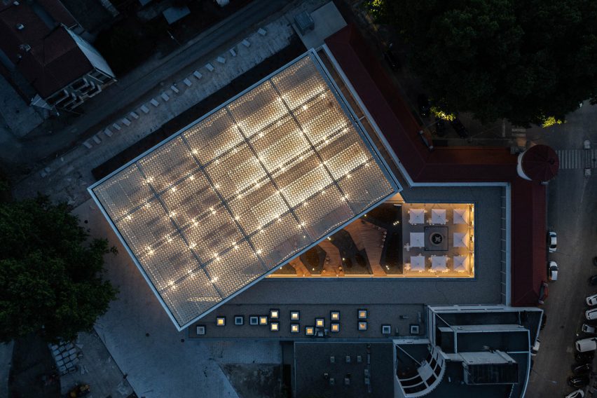 aerial view of municipal market famalicao