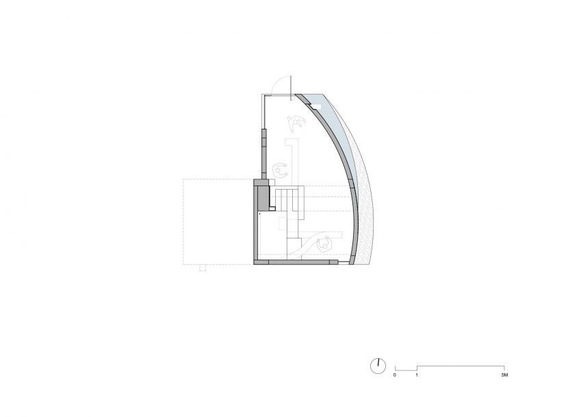Ground floor plan for Peach Hut by Atelier Xi