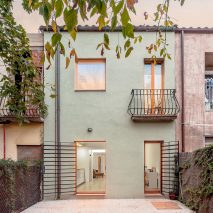 The home has wood framed windows
