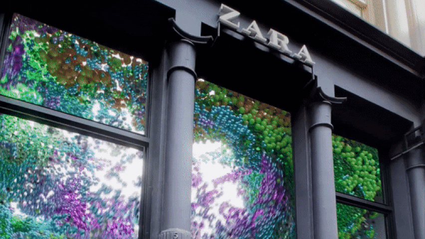 Gif of Zara storefront animation by Shane Fu