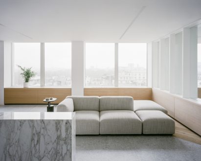 A sofa inside Smithson Tower