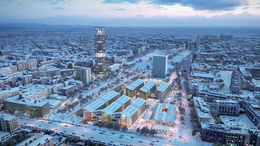 Aerial view of proposed 2026 Olympic Village