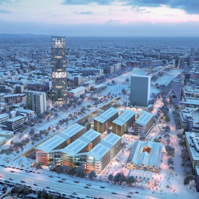 Aerial view of proposed 2026 Olympic Village