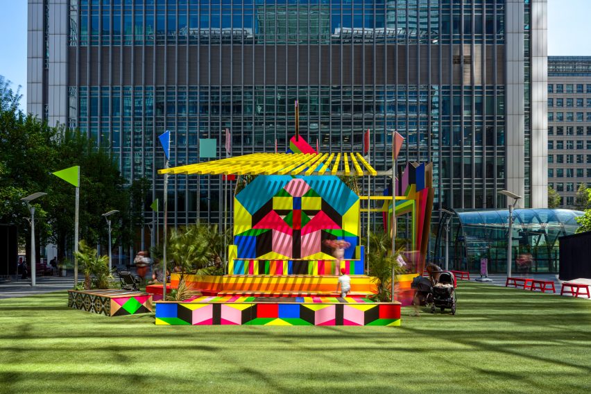 A colourful pavilion