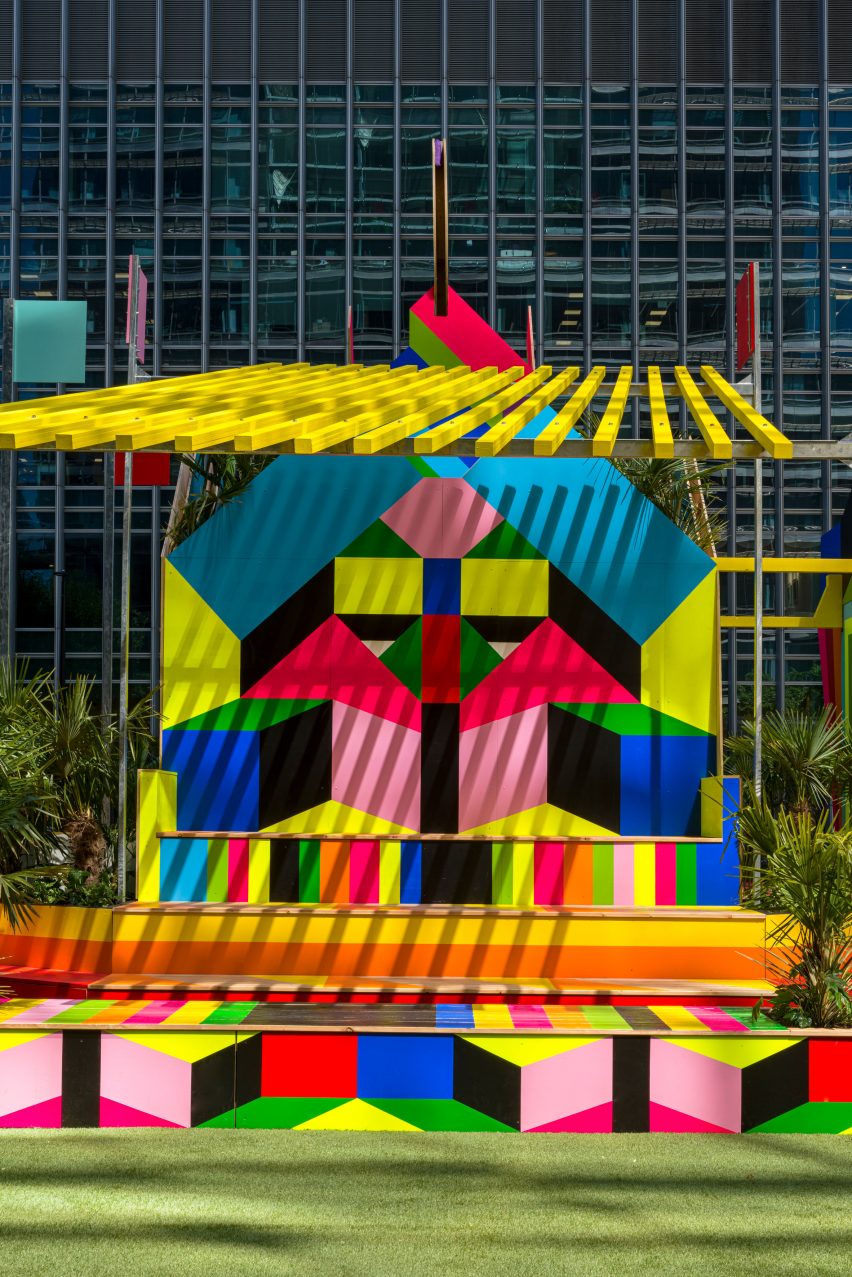 A colourful pavilion