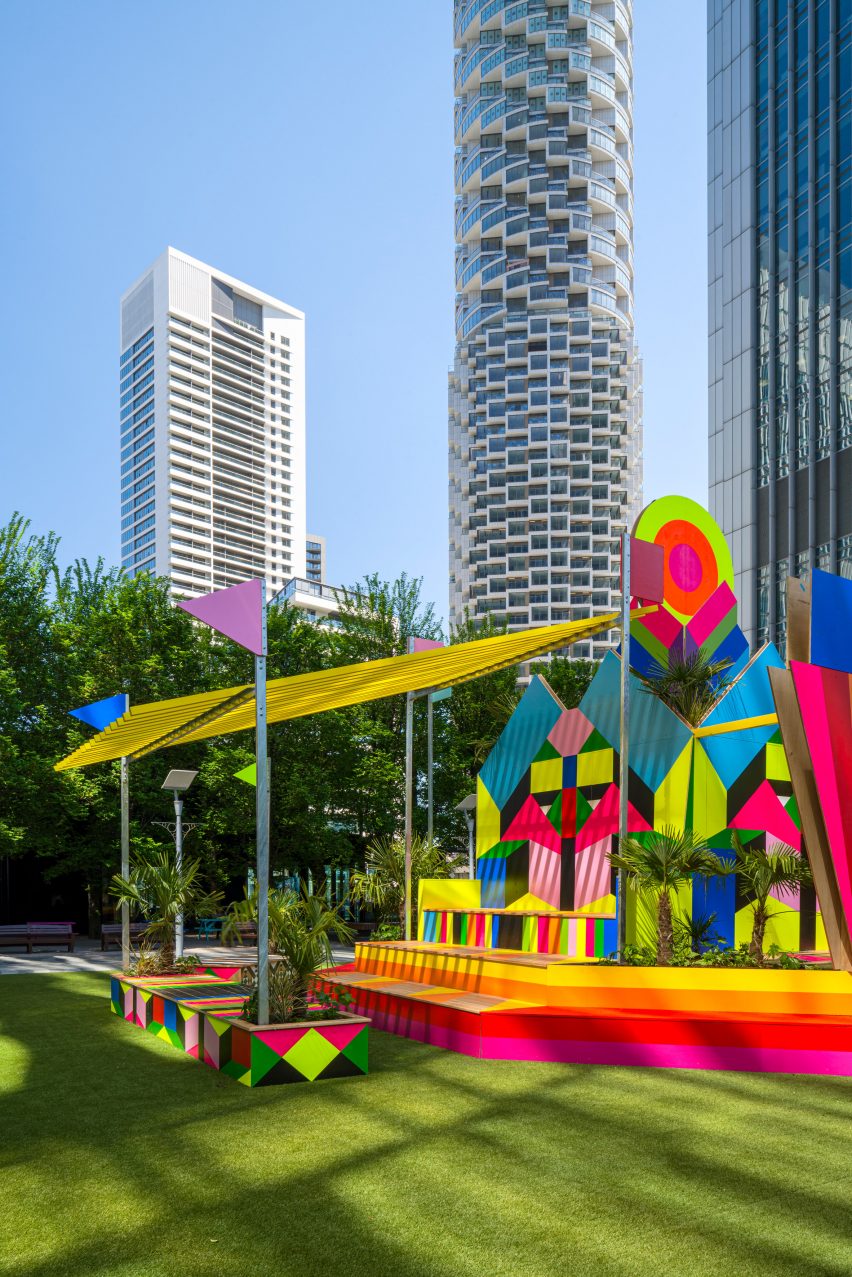 A colourful pavilion