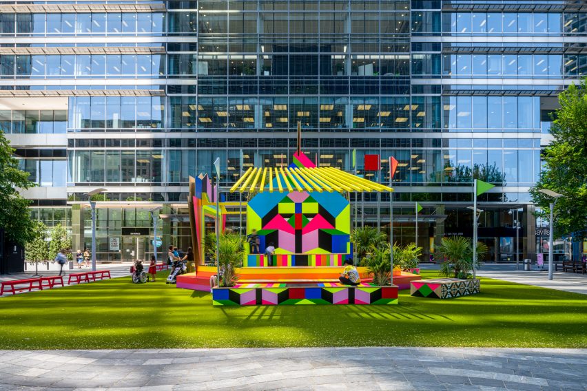 A colourful pavilion
