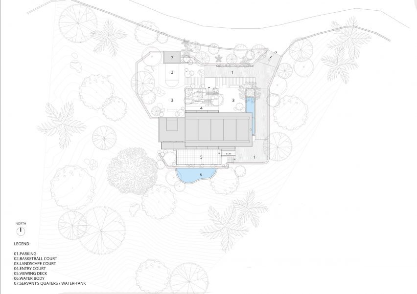 The Cove House by Red Brick Studio site plan