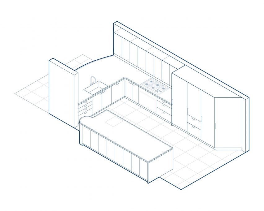 Kitchen axonometric diagram