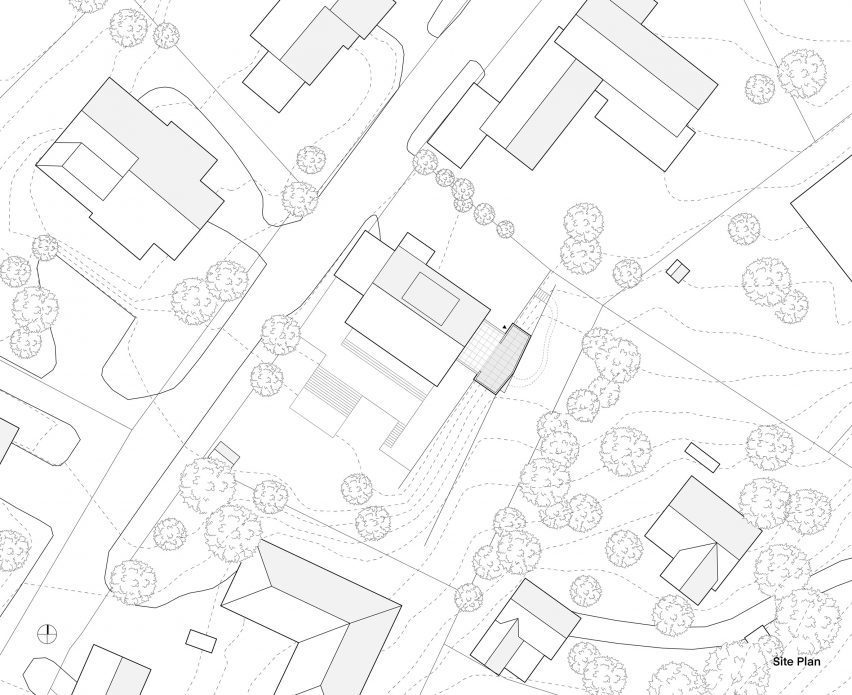 Site plan of Tower Bridge house extension by Resell+Nicca