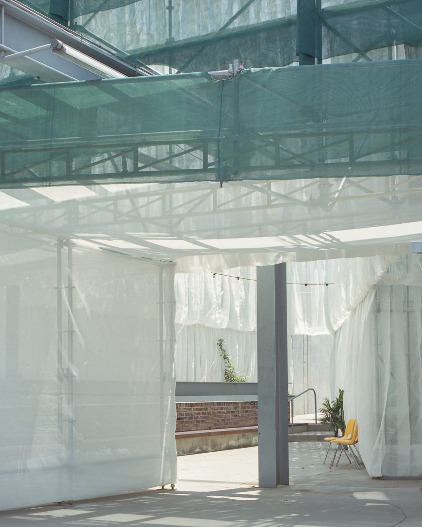 Green netting of of Veil Craft by Figure at Craft Contemporary