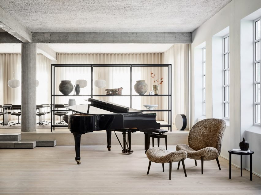 Grand piano at Vipp Pencil Factory