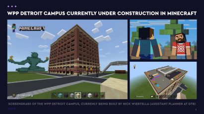 WPP Detroit campus under construction in Minecraft