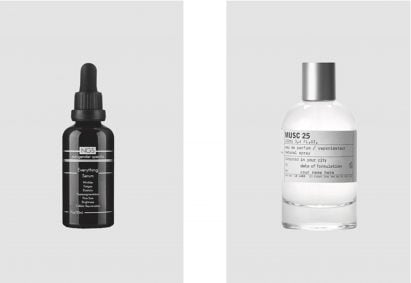 Masculine and feminine beauty products illustrated in XX,XY