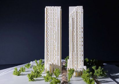 Architectural models of skyscrapers
