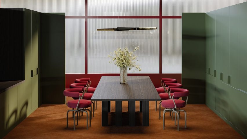 LC7 swivel armchair by Charlotte Perriand for Cassina