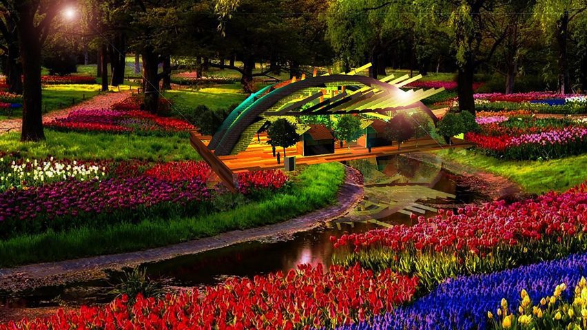 A visualisation of a colourful park by students at My Archischool