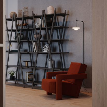 Nuvola Rossa Pro bookcase by Vico Magistretti for Cassina