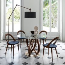 Chair with wooden base
