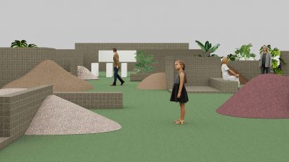 Render of the Unfinished Garden installation at Design China Beijing 2021