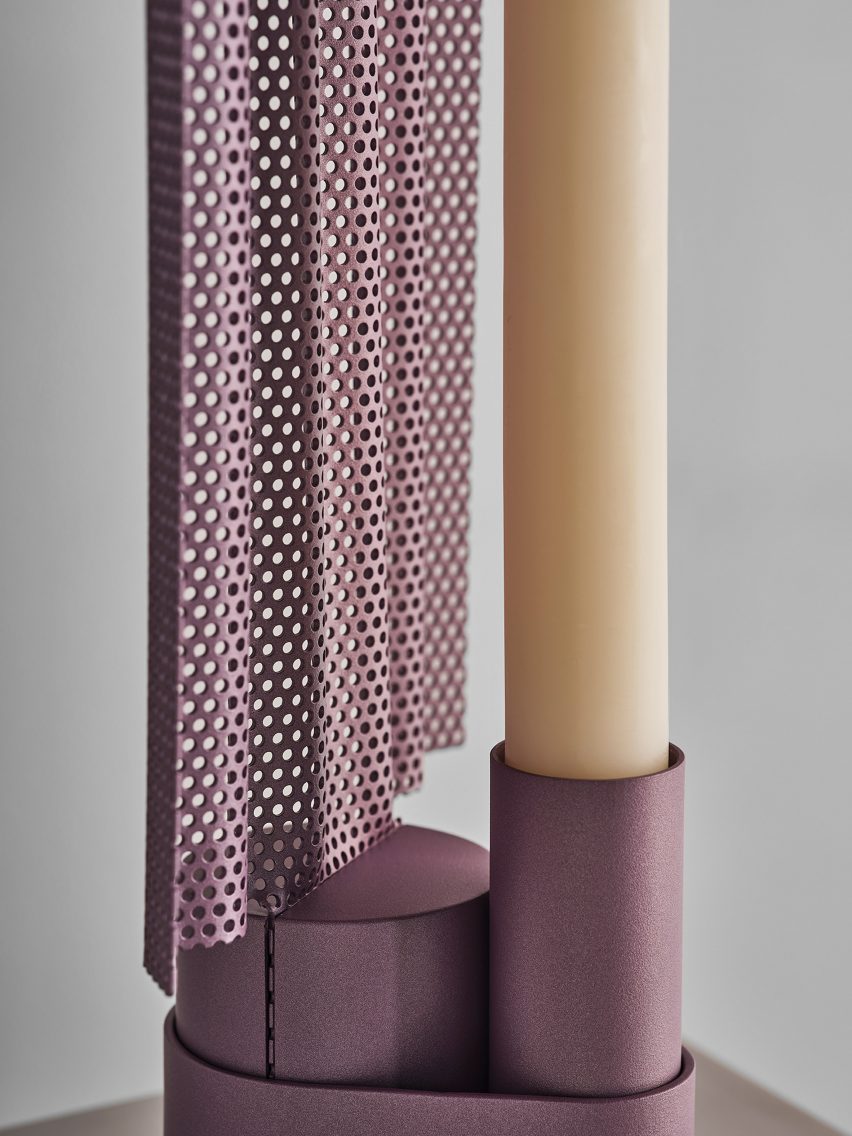 Close-up of Patricia Urquoila candleholder