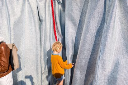 A close up of L'Arc de Triomphe Wrapped