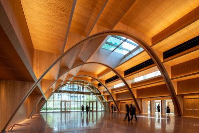 Events space with a vaulted timber ceiling