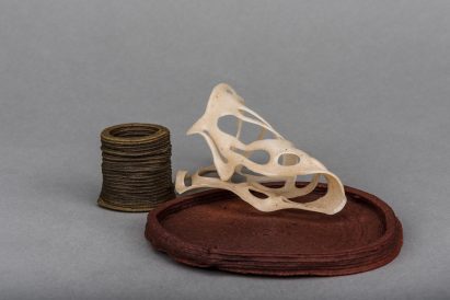 A cup, plate and sculpture from the Wastewear collection