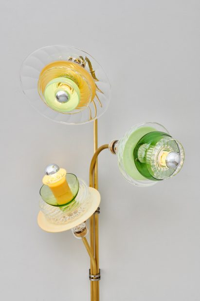 Lamp made from coloured glass