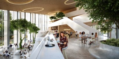 Trees and planters will be placed inside offices
