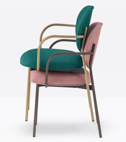 Blume armchair is stackable