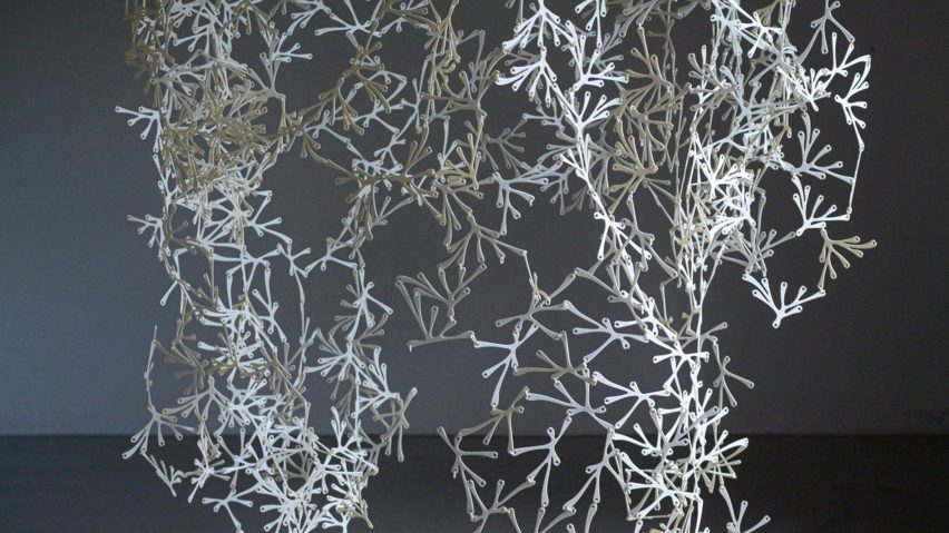 Floral-shaped bioplastic room divider