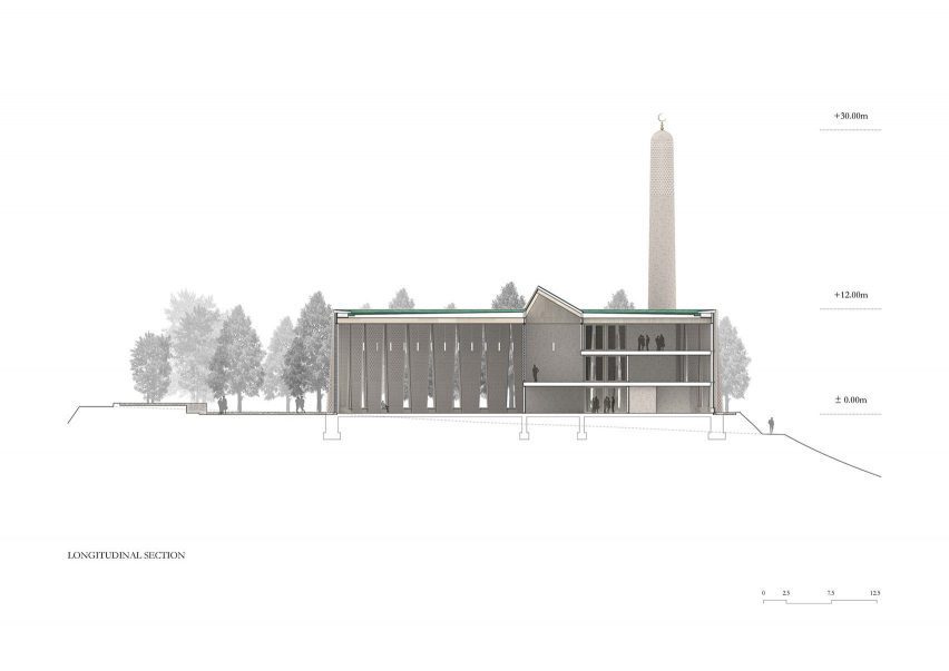 Section of Brick Veil mosque by Luca Poian Forms