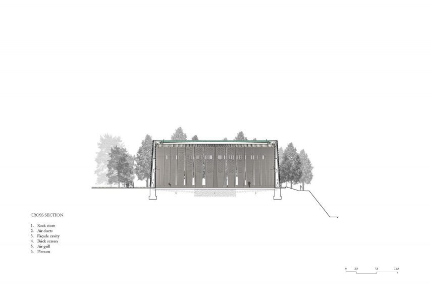 Section of Brick Veil mosque by Luca Poian Forms