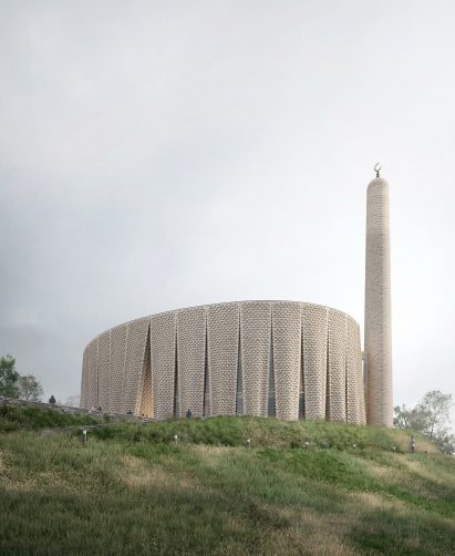 A render of the proposed Brick Veil mosque