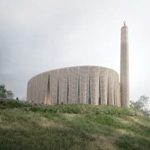 A brick mosque render