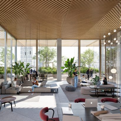 Burrard Exchange timber office tower interior