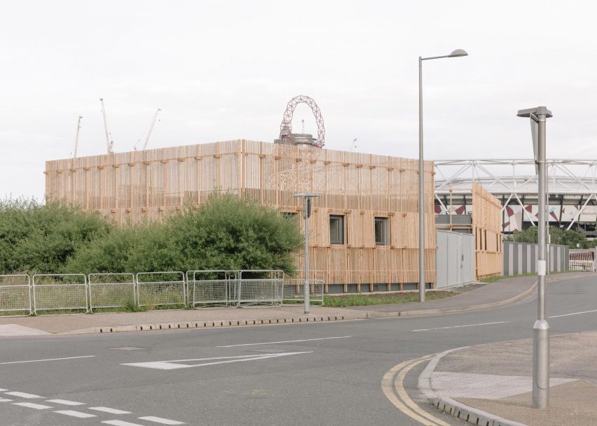 Approach view of Construction Skills School by EBBA Architects