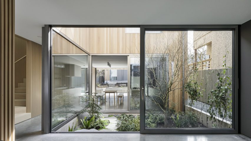 The interior of Courtyard House by Leckie Studio