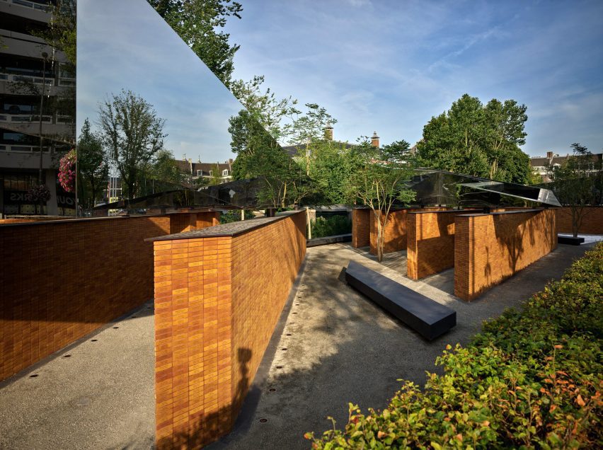 Brick walls of Dutch Holocaust Memorial of Names