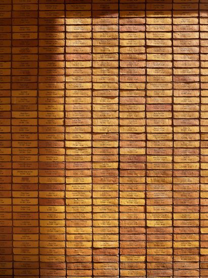 Bricks inscribed with names of Dutch Holocaust victims