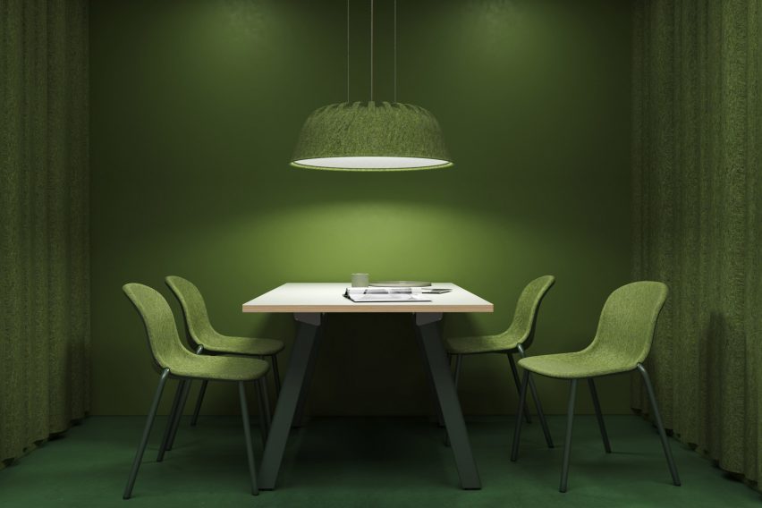 Green Fost PET Felt Acoustic Lamp