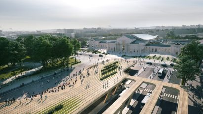Timber bus terminal by Zaha Hadid Architects