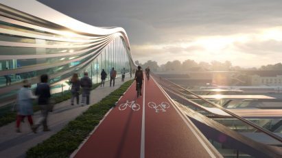 Bridge with cycle lanes by Zaha Hadid Architects