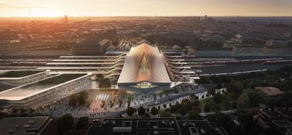 A bridge by Zaha Hadid Architects for Vilnius railway station