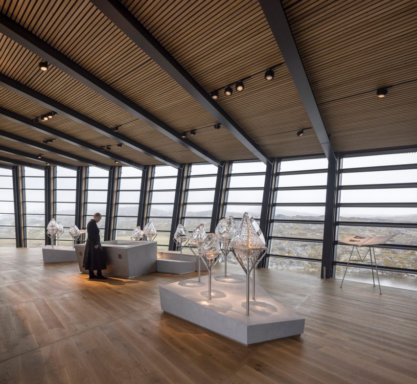 Exhibition gallery interior of Ilulissat Icefjord Centre by Dorte Mandrup Arkitekter