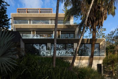 Glazed apartments face west