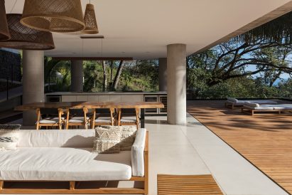 Communal living area open to the landscape